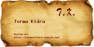 Torma Klára névjegykártya