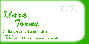klara torma business card